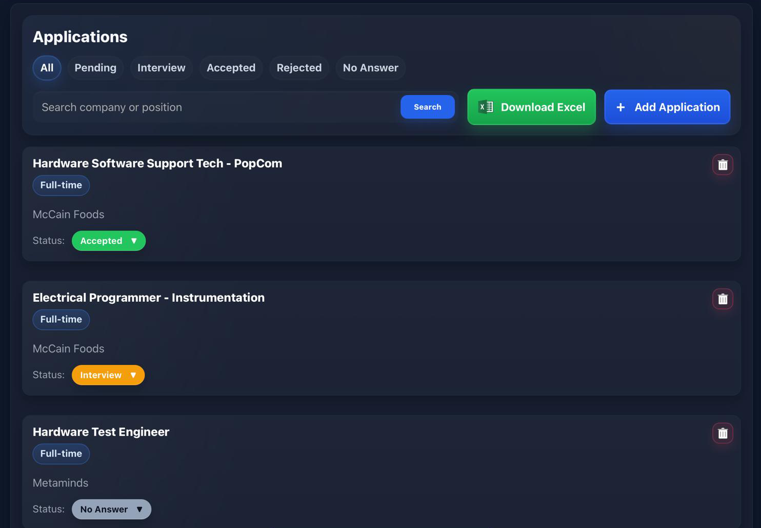Applications preview